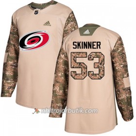 Män Ishockey Carolina Hurricanes Tröja Jeff Skinner 53 Adidas 2017-2018 Camo Veterans Day Practice Authentic